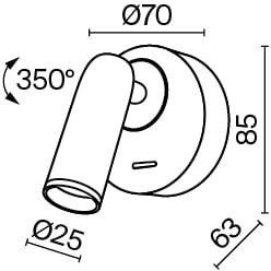 Бра для чтения светодиодное с выключателем Mirax C038WL-L3B3K