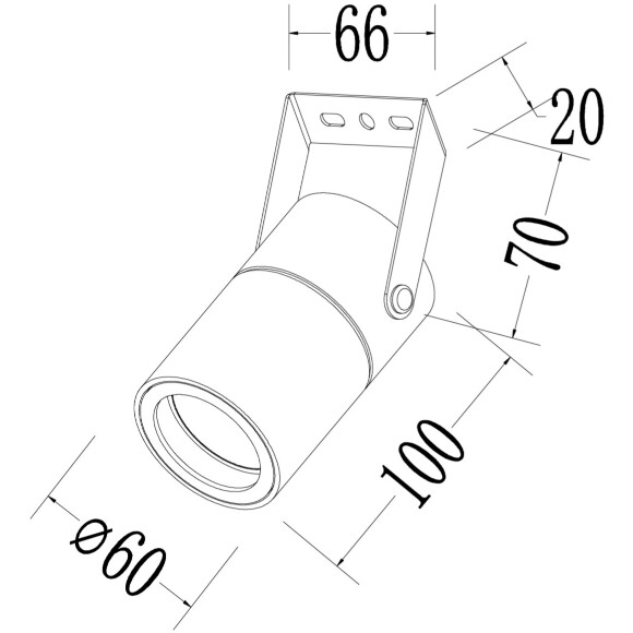 Favourite Bonum 4792-1U Серый уличный ландшафтный светильник накладного монтажа, с цилиндрическим плафоном диаметра 6см, L100xW66xH170, под сменную лампу GU10 макс. 35Вт, IP65, 220В