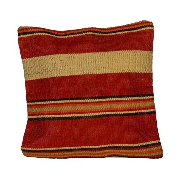 420105 CHEVERY Подушка декоративная L500 B500, наволочка: 80% джут/20% хлопок (лиц.), 100% хлопок (обор.), красный, кремовый