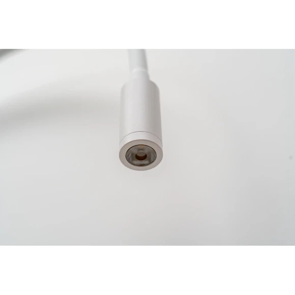 Arte Lamp Asta A5879AP-1WH Настенный современный, полностью белый, минималистичный светодиодный светильник-бра с гибкой резиновой ножкой и выключателем на основании, LED 5Вт 3000K 300Лм CRI90 24° IP20 220В