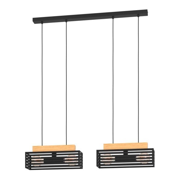 390164 EGLO CIDRAZ Люстра потолочная с 4 лампами E27, коричневая, дерево