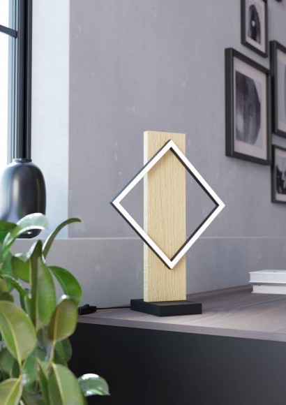 901932 BOYAL BOYAL Светодиодная настольная лампа с выключателем, 13Вт, 3000K, дерево коричневый/белый