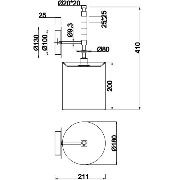 Настенный светильник (бра) Maytoni MOD066WL-01CH