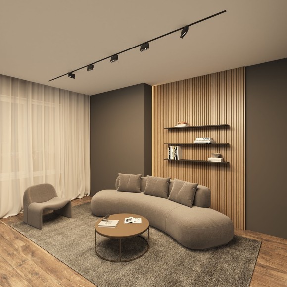 Однофазный двужильный светодиодный трековый светильник Denkirs DK6436-BK Edder 3000К 780Лм CRI90+ 24° 10Вт