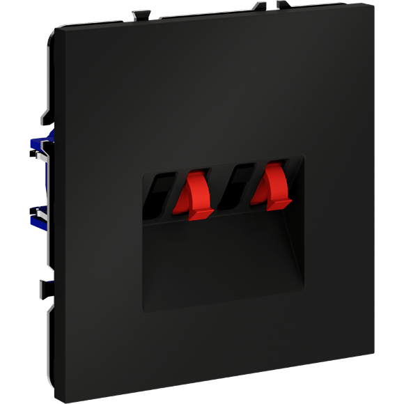 VLS060308 Розетка акустическая 4-местная для подключения динамиков и других звуковоспроизводящих устройств (для проводов сечением 0,5 — 4 ММ²) черного матового цвета VOLTUM S70 (черный матовый)