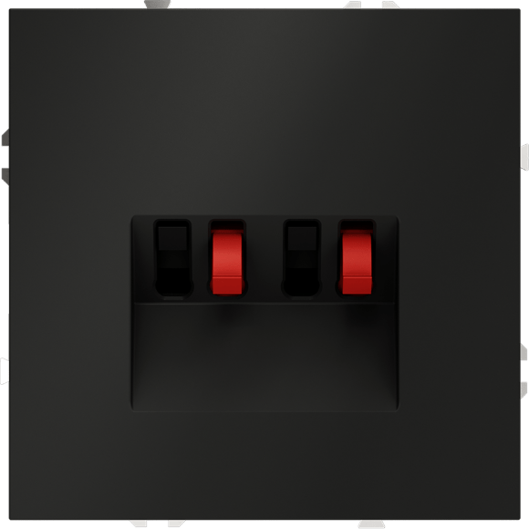 VLS060308 Розетка акустическая 4-местная для подключения динамиков и других звуковоспроизводящих устройств (для проводов сечением 0,5 — 4 ММ²) черного матового цвета VOLTUM S70 (черный матовый)