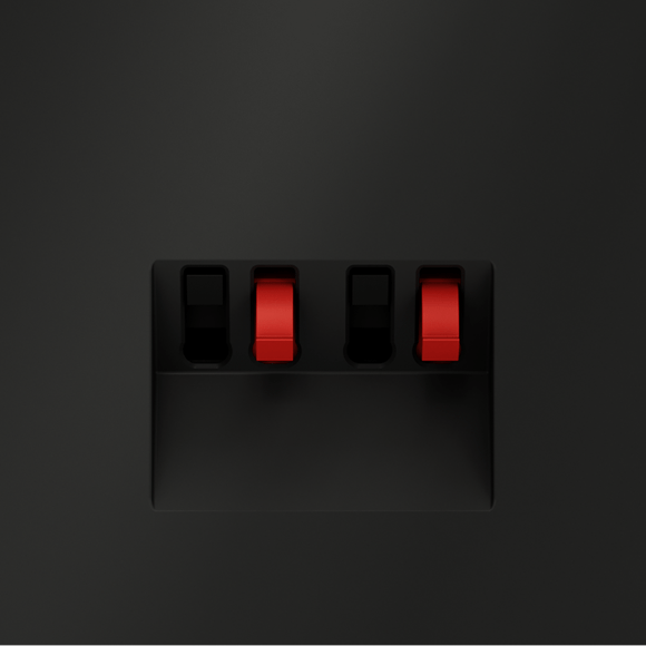 VLS060308 Розетка акустическая 4-местная для подключения динамиков и других звуковоспроизводящих устройств (для проводов сечением 0,5 — 4 ММ²) черного матового цвета VOLTUM S70 (черный матовый)