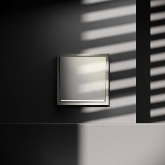 VLS010404 Проходной выключатель (переключатель) встраиваемый одноклавишный с подсветкой 10 ампер (2200 Ватт) шелкового цвета VOLTUM S70 (шелк)