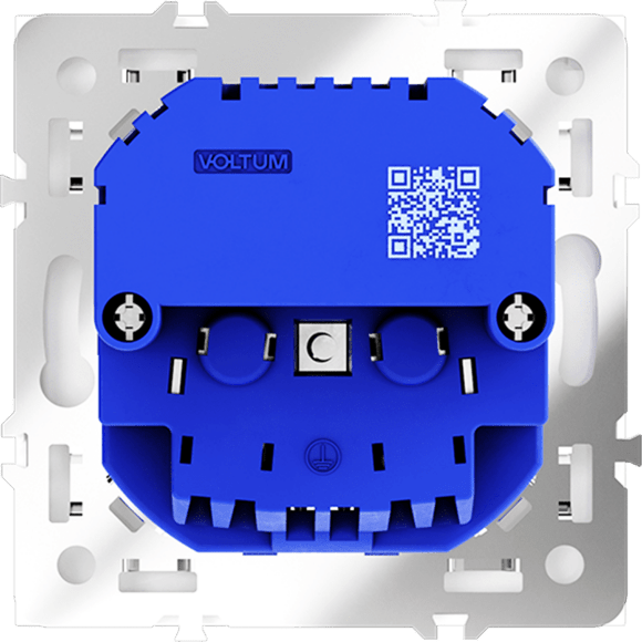 VLS040502 Розетка встраиваемая с заземлением и защитными шторками и с двумя USB зарядками Type-А и Type-C. Ток 16 Ампер (3500 Ватт) белого матового цвета VOLTUM S70 (белый матовый)