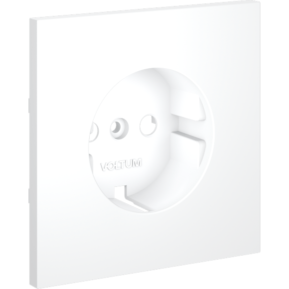 VLS000602 Накладка для розетки с заземлением белого матового цвета VOLTUM S70 (белый матовый)