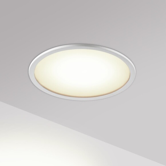 Novotech LANTE 359879 Белый встраиваемый светильник диаметром 102мм, плоский матовый рассеиватель, с CCT переключателем цветовой температуры LED 18Вт 980Лм CRI≥90 100° 3000-4000-6000К IP20 220V (коэффициент пульсации<1%)