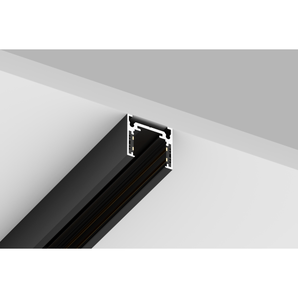 Crystal Lux CLT 0.114 01 L2000 BL 1407/030 Низкопрофильный черный накладной/подвесной магнитный шинопровод 2м, 2000x25x26мм