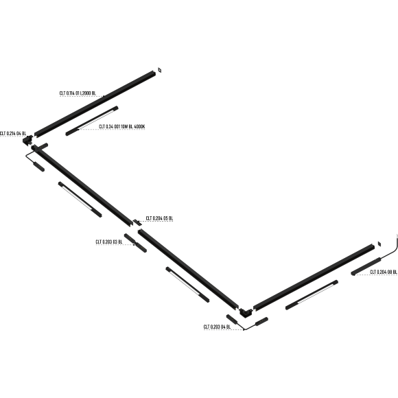 Crystal Lux CLT 0.114 01 L2000 BL 1407/030 Низкопрофильный черный накладной/подвесной магнитный шинопровод 2м, 2000x25x26мм