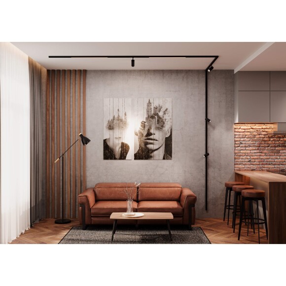 Crystal Lux CLT 0.114 01 L2000 BL 1407/030 Низкопрофильный черный накладной/подвесной магнитный шинопровод 2м, 2000x25x26мм