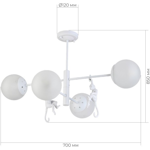 SLE115102-04 Светильник потолочный Белый/Белый E14 4*60W TENATO