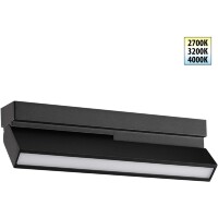 359766 OVER NT25 398 черный Светильник накладной с перекл. цв. температуры IP20 LED 12W 180-265V 2700К/3200К/4000К EOS