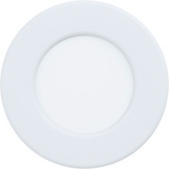 Eglo Fueva 5 99206 Встраиваемый точечный LED-светильник для ванной в стиле минимализм, 2,7 Вт, 4000К, 360 лм, CRI90, 220В, IP44, белый металл, белый матовый акриловый рассеиватель, диаметр 86 мм, высота встройки 26 мм, врезное 75 мм Eglo Fueva 5 99206 Встраиваемый точечный LED-светильник для ванной в стиле минимализм, 2,7 Вт, 4000К, 360 лм, CRI90, 220В, IP44, белый металл, белый матовый акриловый рассеиватель, диаметр 86 мм, высота встройки 26 мм, врезное 75 мм