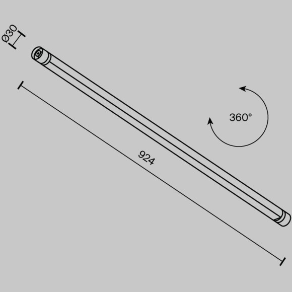 Светильник Basis для системы освещения Maytoni Shelf 1000лм RA90 3000К 24Вт 100° C147CL-L900-24W3K-B