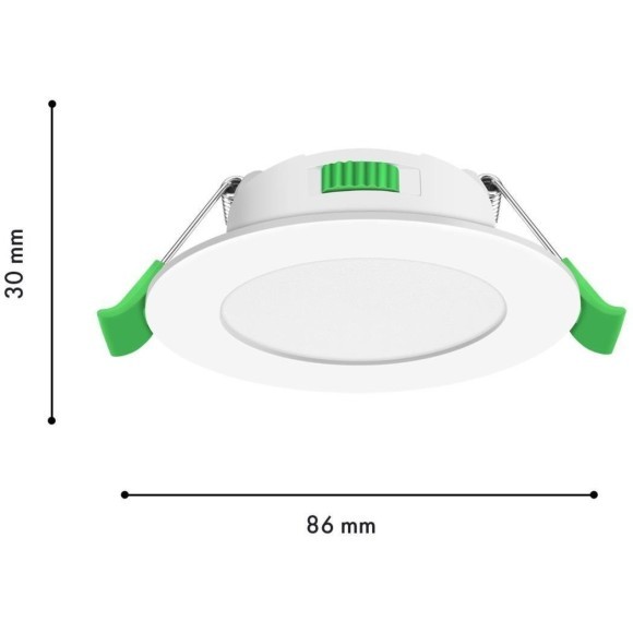 4644-1C, врезной светильник, D86xH30, cutout:D68, LEDx5W, 420LM/460LM/440LM, 3000K/4000K/6500K, IP44, CRI>80, beam angle:120, included