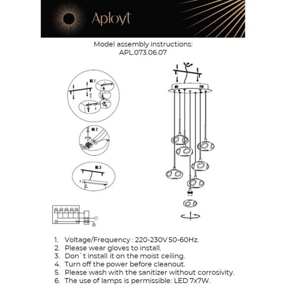 Светильник подвесной LED 3500K 2695Lm Sacha APL.073.06.07