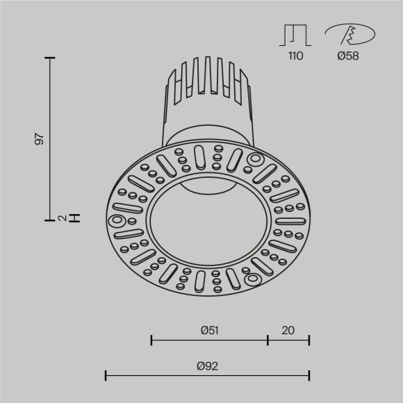 Встраиваемый светильник LED 3000K 1070Lm Technical DL120-10W-3K-TRS-W Встраиваемый светильник LED 3000K 1070Lm Technical DL120-10W-3K-TRS-W