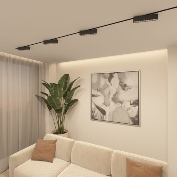 Однофазный двужильный светодиодный трековый светильник Denkirs DK6444-BK Edder 4000К 1560Лм CRI90+ 24° 20Вт