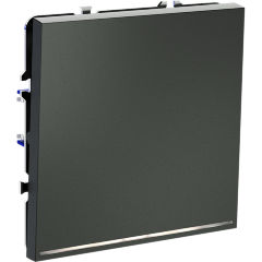 VLS010206 Выключатель встраиваемый одноклавишный с подсветкой. Корпус титанового цвета 10А (2200 Ватт) VOLTUM S70 (титан)