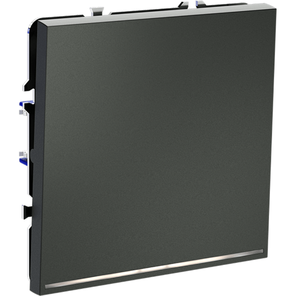 VLS010206 Выключатель встраиваемый одноклавишный с подсветкой. Корпус титанового цвета 10А (2200 Ватт) VOLTUM S70 (титан)