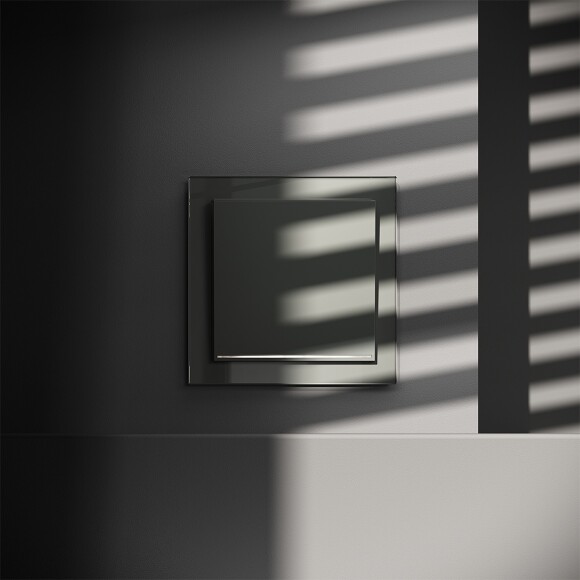 VLS010206 Выключатель встраиваемый одноклавишный с подсветкой. Корпус титанового цвета 10А (2200 Ватт) VOLTUM S70 (титан)