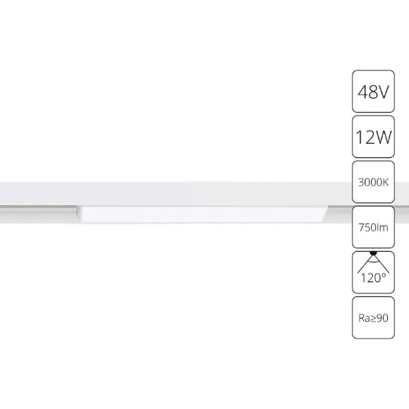 A4642PL-1WH Трековый магнитный светодиодный светильник Arte Lamp Linea 2.0 CRI90+ 3000К 750Лм 120° 12Вт