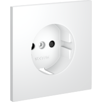 VLS000702 Накладка для розетки с заземлением и защитными шторками белого матового цвета VOLTUM S70 (белый матовый)