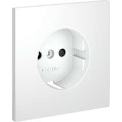 VLS000702 Накладка для розетки с заземлением и защитными шторками белого матового цвета VOLTUM S70 (белый матовый)