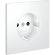 VLS000702 Накладка для розетки с заземлением и защитными шторками белого матового цвета VOLTUM S70 (белый матовый)