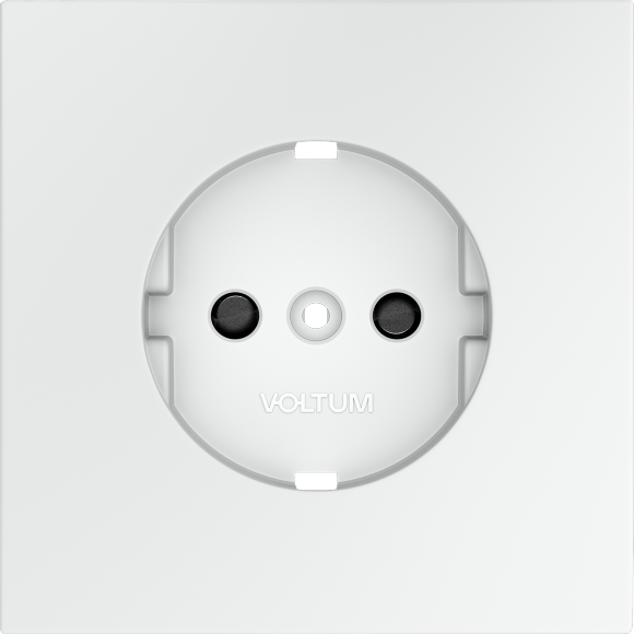 VLS000702 Накладка для розетки с заземлением и защитными шторками белого матового цвета VOLTUM S70 (белый матовый)