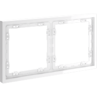 VLS100201 Рамка пластиковая для электрических изделий белого цвета VOLTUM серии S70 на 2 поста (белый глянцевый)