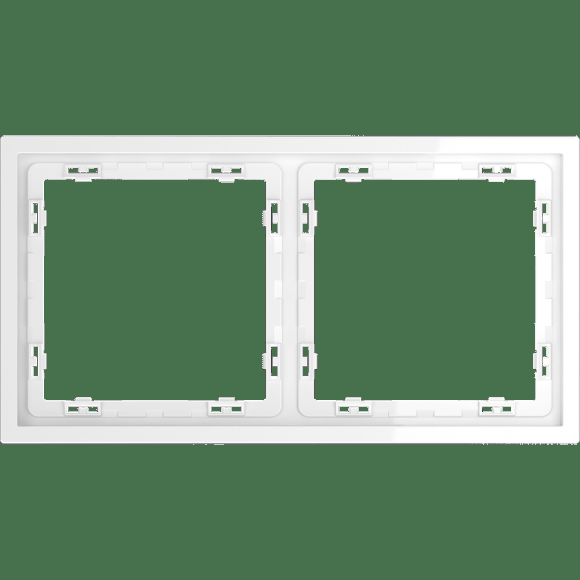 VLS100201 Рамка пластиковая для электрических изделий белого цвета VOLTUM серии S70 на 2 поста (белый глянцевый)