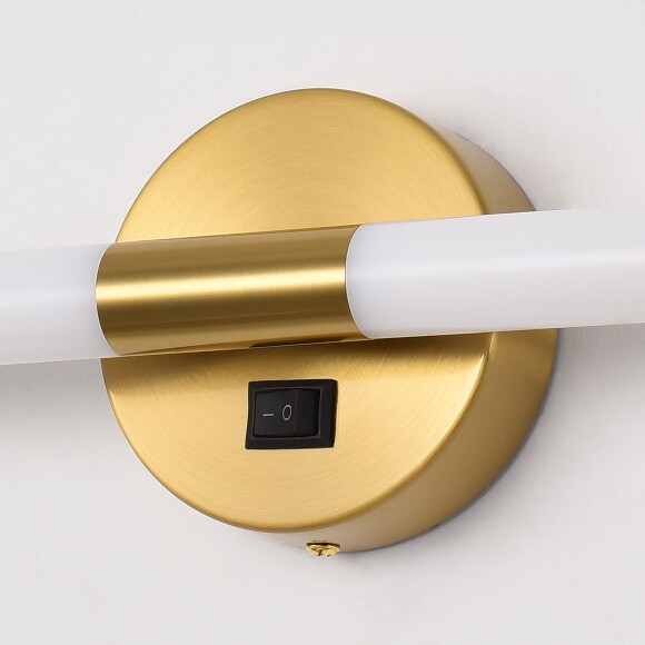 Подсветка для картин Lightstar Noce 201011, LED 9Вт 480Лм CCT переключатель цвет. температуры 3000;4000;6000К, настенный светильник для зеркала, латунь, не поворотный, с выключателем