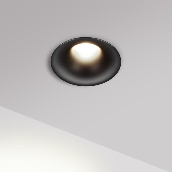 Novotech ECLAT 359885 Черный встраиваемый светильник диаметром 71мм, с CCT переключателем цветовой температуры LED 7Вт 530Лм CRI≥90 UGR≤16 45° 3000-4000-6000К IP20 220V (коэффициент пульсации<1%)