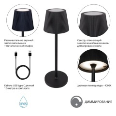 Декоративная настольная лампа Arte Lamp FUYUE A1616LT-1BK
