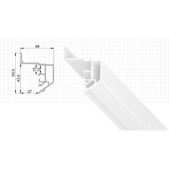 ST Luce ST038.529.01.1 Парящий профиль для натяжного гарпунного ПВХ потолка, белый алюминиевый 2000x45x44мм, под светодиодную ленту LED, скрытая контурная подсветка потолка IP20 ST Luce ST038.529.01.1 Парящий профиль для натяжного гарпунного ПВХ потолка, белый алюминиевый 2000x45x44мм, под светодиодную ленту LED, скрытая контурная подсветка потолка IP20