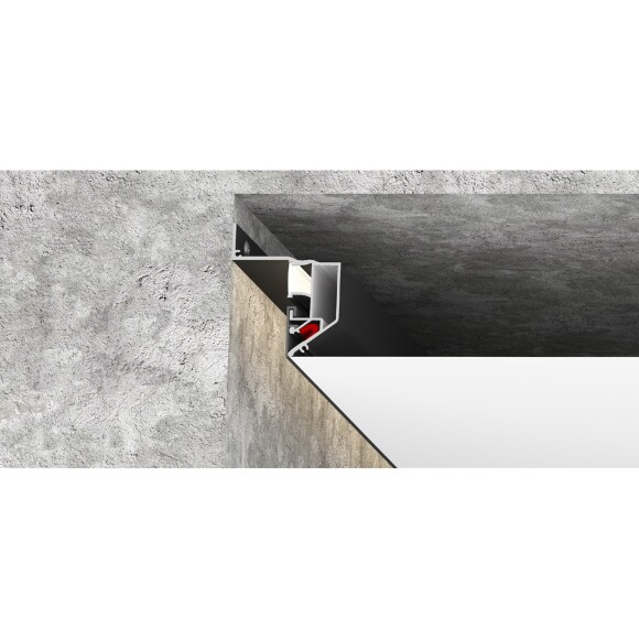 ST Luce ST038.529.01.1 Парящий профиль для натяжного гарпунного ПВХ потолка, белый алюминиевый 2000x45x44мм, под светодиодную ленту LED, скрытая контурная подсветка потолка IP20 ST Luce ST038.529.01.1 Парящий профиль для натяжного гарпунного ПВХ потолка, белый алюминиевый 2000x45x44мм, под светодиодную ленту LED, скрытая контурная подсветка потолка IP20