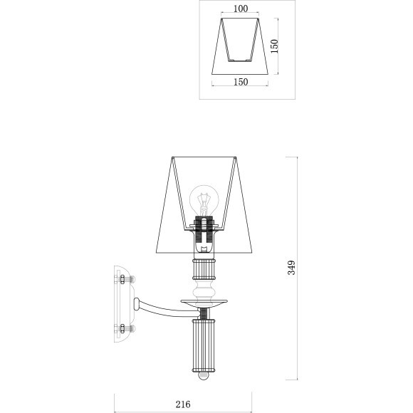 Бра Freya FR2539WL-01G Ksenia под лампу 1xE14 40W