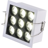 ST Luce ST763.532.10 Квадратный белый светодиодный встраиваемый светильник с глазковыми диодами, LED 10Вт 3000K 950лм CRI80 24° IP20 220В, размеры L71xW71xH36мм