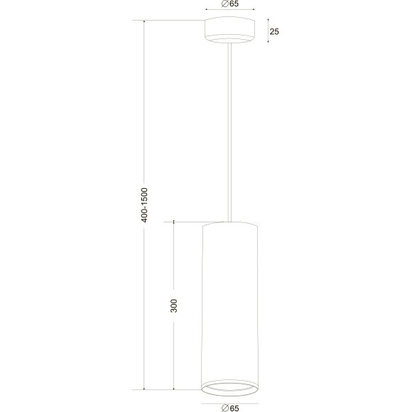 Подвесной светильник цилиндр Maytoni P038PL-01B Focus Design под лампу 1xGU10 50W