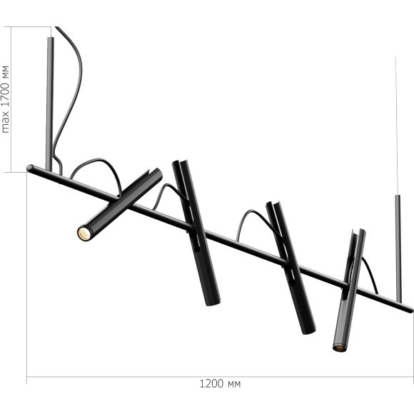 SL6210.403.04 Светильник подвесной ST-Luce Черный/Черный, Золотистый LED 4*3W 3000K LILT