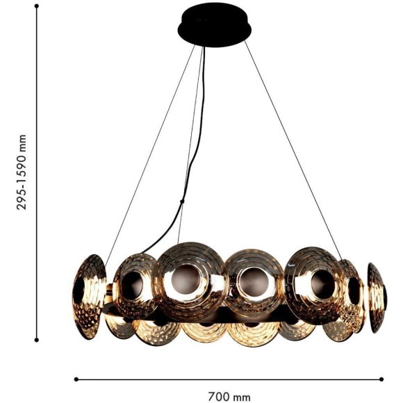 4642-16P, подвесная люстра, D700xH295/1590, LEDx72W, 8217LM, 4000K, included 4642-16P, подвесная люстра, D700xH295/1590, LEDx72W, 8217LM, 4000K, included