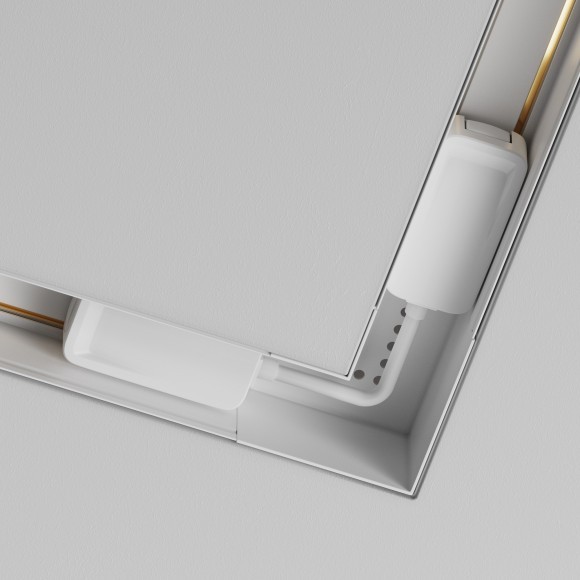 Коннектор питания угловой для встраиваемого в ГКЛ 12.5мм шинопровода Maytoni Radity TRA084CPC-W-12