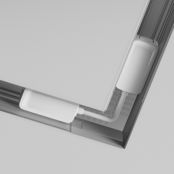 Коннектор питания угловой для встраиваемого в ГКЛ 12.5мм шинопровода Maytoni Radity TRA084CPC-W-12