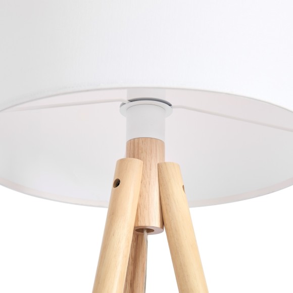 Напольный светильник (торшер) на деревянной треноге с тканевым абажуром под лампу Е27 Freya Tree FR5495FL-01W Напольный светильник (торшер) на деревянной треноге с тканевым абажуром под лампу Е27 Freya Tree FR5495FL-01W