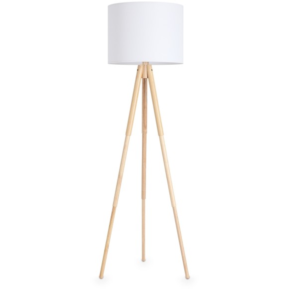 Напольный светильник (торшер) на деревянной треноге с тканевым абажуром под лампу Е27 Freya Tree FR5495FL-01W Напольный светильник (торшер) на деревянной треноге с тканевым абажуром под лампу Е27 Freya Tree FR5495FL-01W